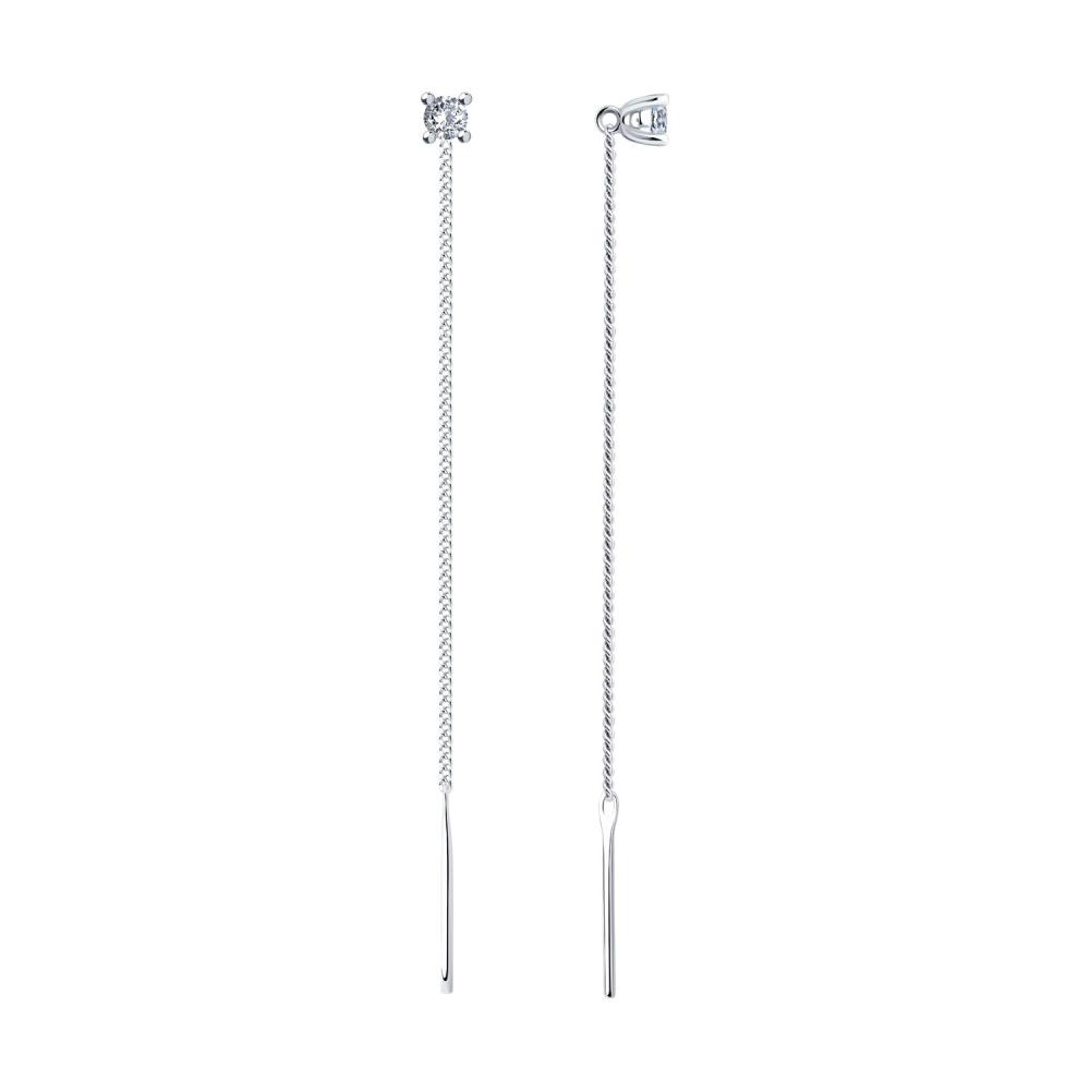 Серьги из серебра с фианитами  94026437 Серьги (Ag 925)