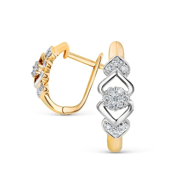 Серьги из золота c бриллиантами 68179 Серьги (Au 585)