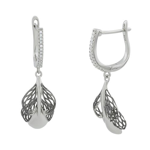 Серьги из серебра с кубическими циркониями SET86513EW Серьги (Ag 925)