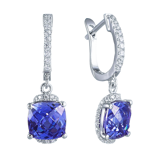 Серьги из серебра с цирконами  2860016070705 Серьги (Ag 925)