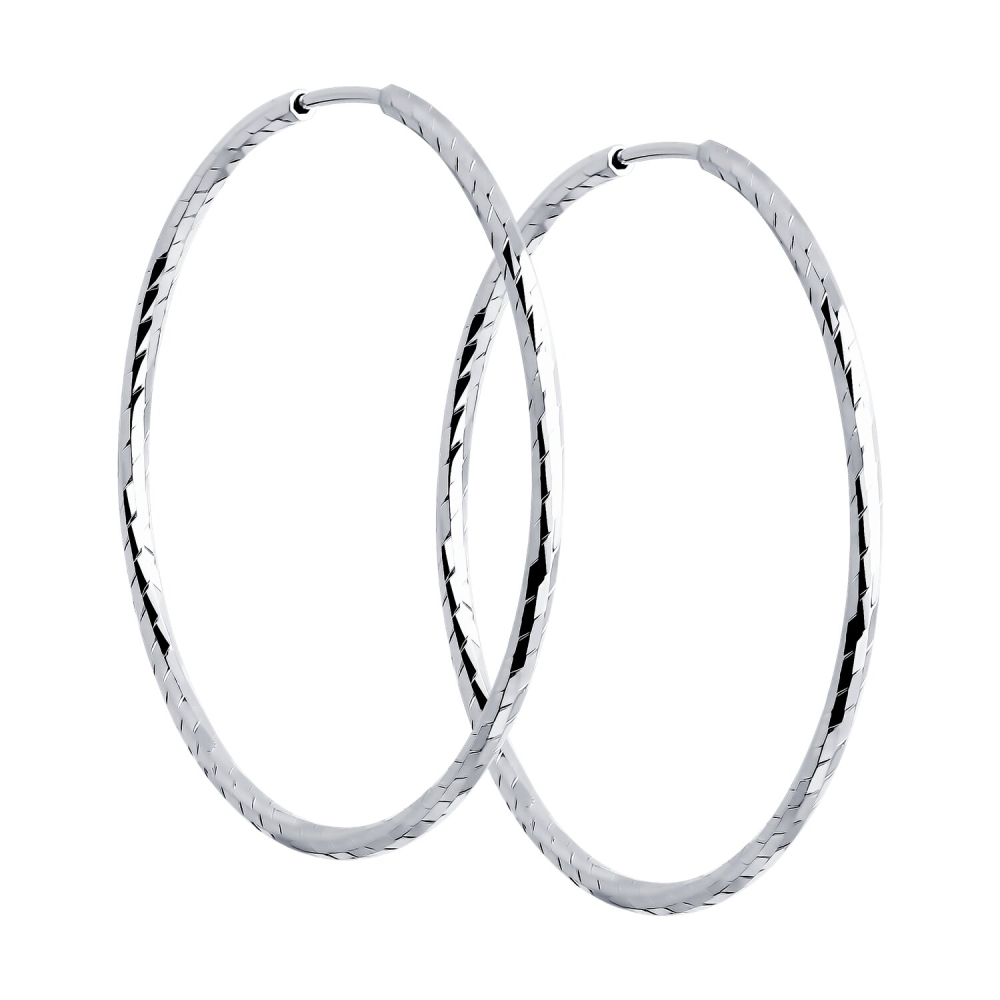 Серьги конго из серебра 94140085 Серьги (Ag 925)