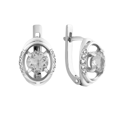 Серьги из серебра с горным хрусталем 00216-231 Серьги (Ag 925)