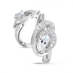 Серьги из серебра с фианитами  56254 Серьги (Ag 925)