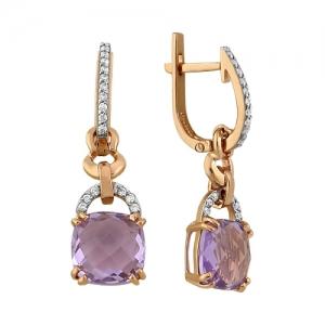 Серьги из золота с полудрагоценными вставками 21801426 Серьги (Au 585)