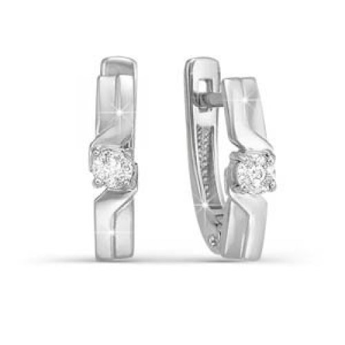 Серьги из белого золота с бриллиантами БР120520 Серьги (Au 585)