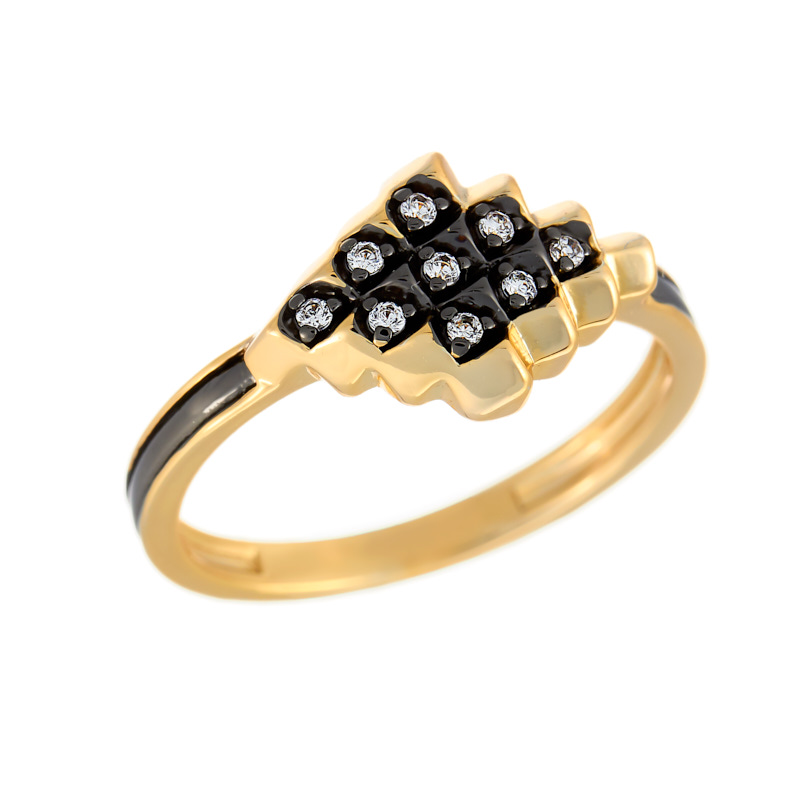 Кольцо из серебра с фианитами  CZ-R01634-X-BL-X-X-W Кольцо (Ag 925)