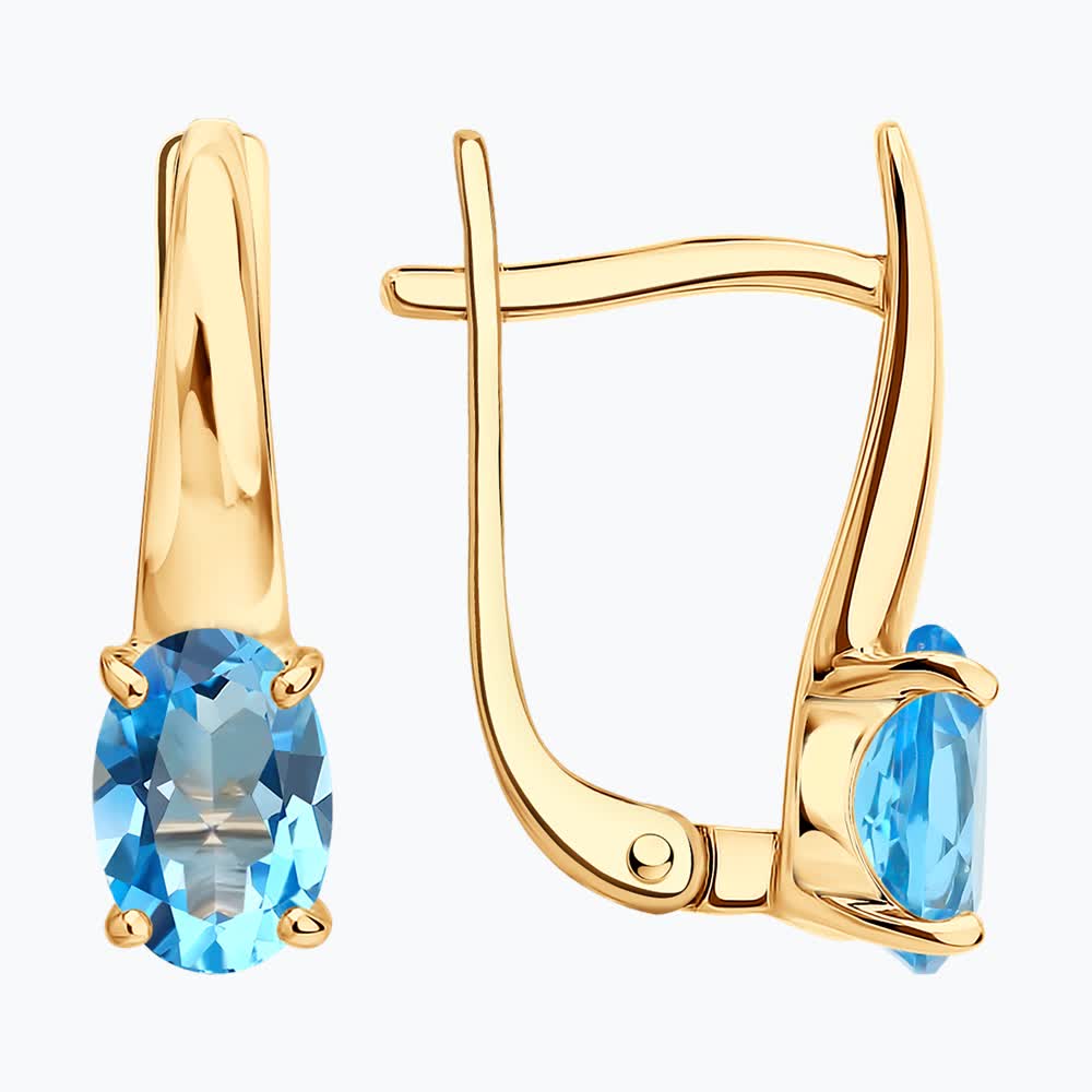 Серьги из золота с топазами 729677 Серьги (Au 585)