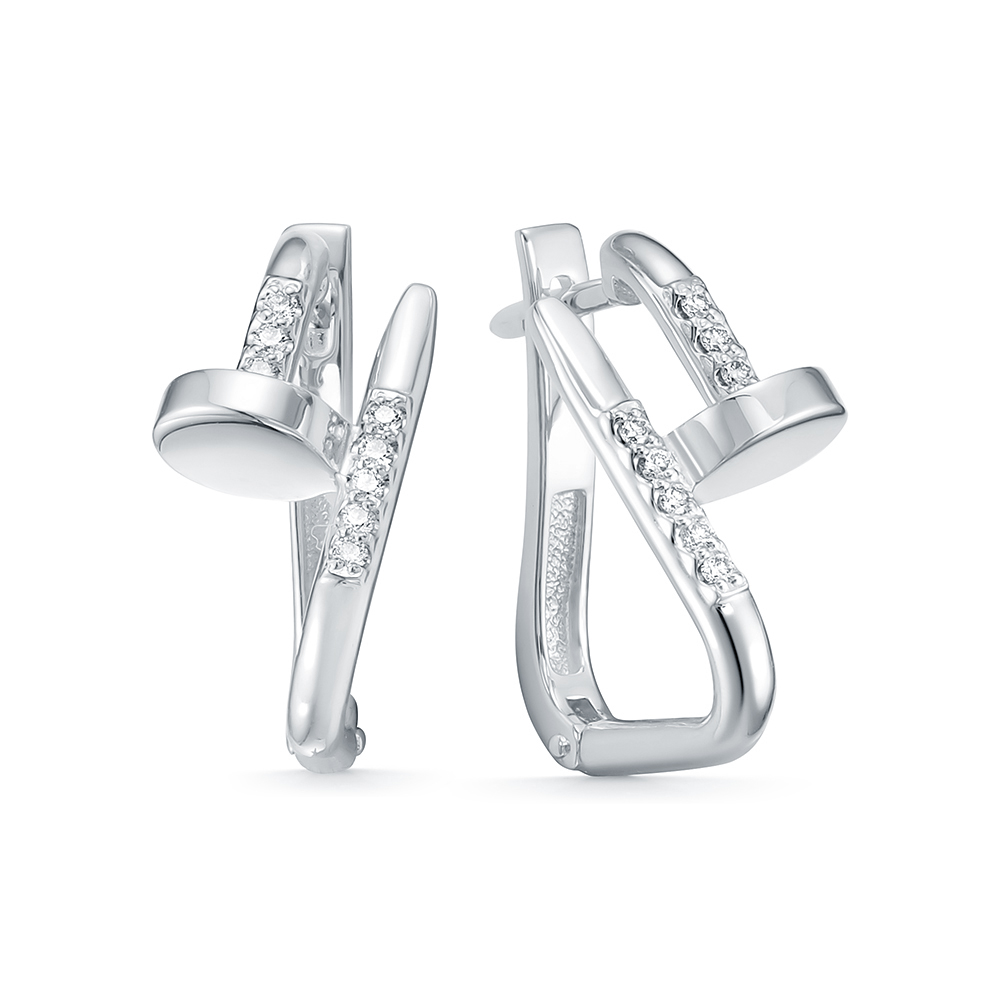 Серьги из белого золота с бриллиантами 773-2200 Серьги (Au 585)