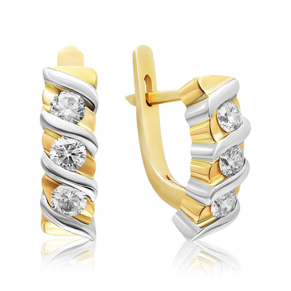Серьги из золота c бриллиантами 348м.22 Серьги (Au 585)