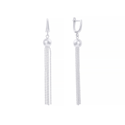 Серьги из серебра длинные 2240003040009 Серьги (Ag 925)