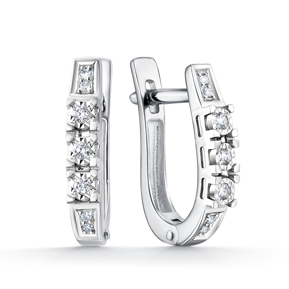Серьги из белого золота с бриллиантами 287-220-150 Серьги (Au 585)