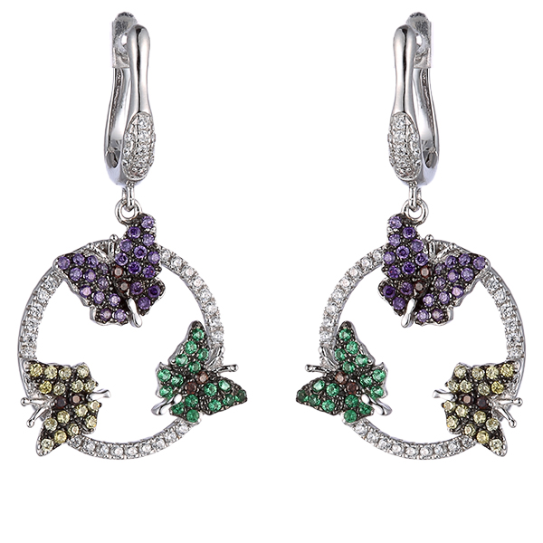 Серьги из серебра с кубическим цирконием 2860010040203 Серьги (Ag 925)