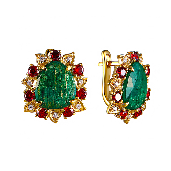 Серьги из серебра с кубическим цирконием 1580004094401 Серьги (Ag 925)