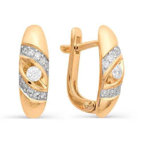 Серьги из золота c бриллиантами 21665-100 Серьги (Au 585)
