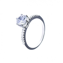 Кольцо из серебра с кубическими циркониями 2860016074813 Кольцо (Ag 925)