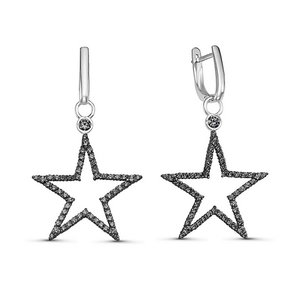 Серьги из серебра c фианитами с127481 Серьги (Ag 925)