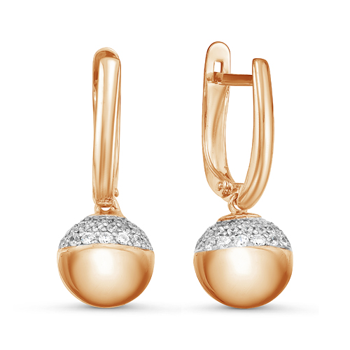 Серьги длинные из серебра c фианитами с125926пз Серьги (Ag 925)