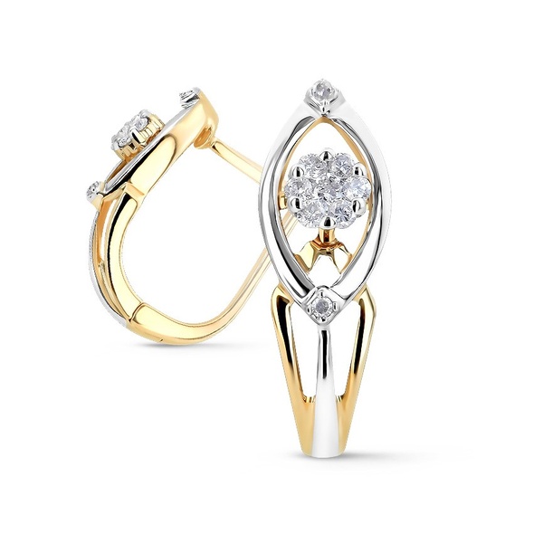 Серьги из золота c бриллиантами 69428 Серьги (Au 585)