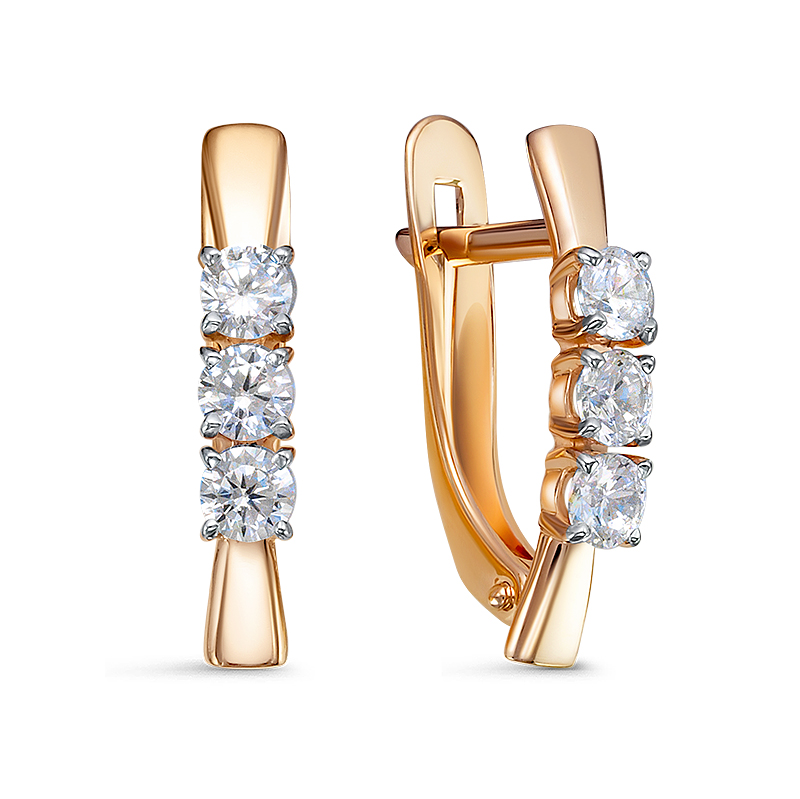 Серьги из золота с фианитами 1200970 Серьги (Au 585)