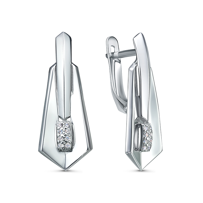 Серьги из серебра с фианитами  с1200712 Серьги (Ag 925)