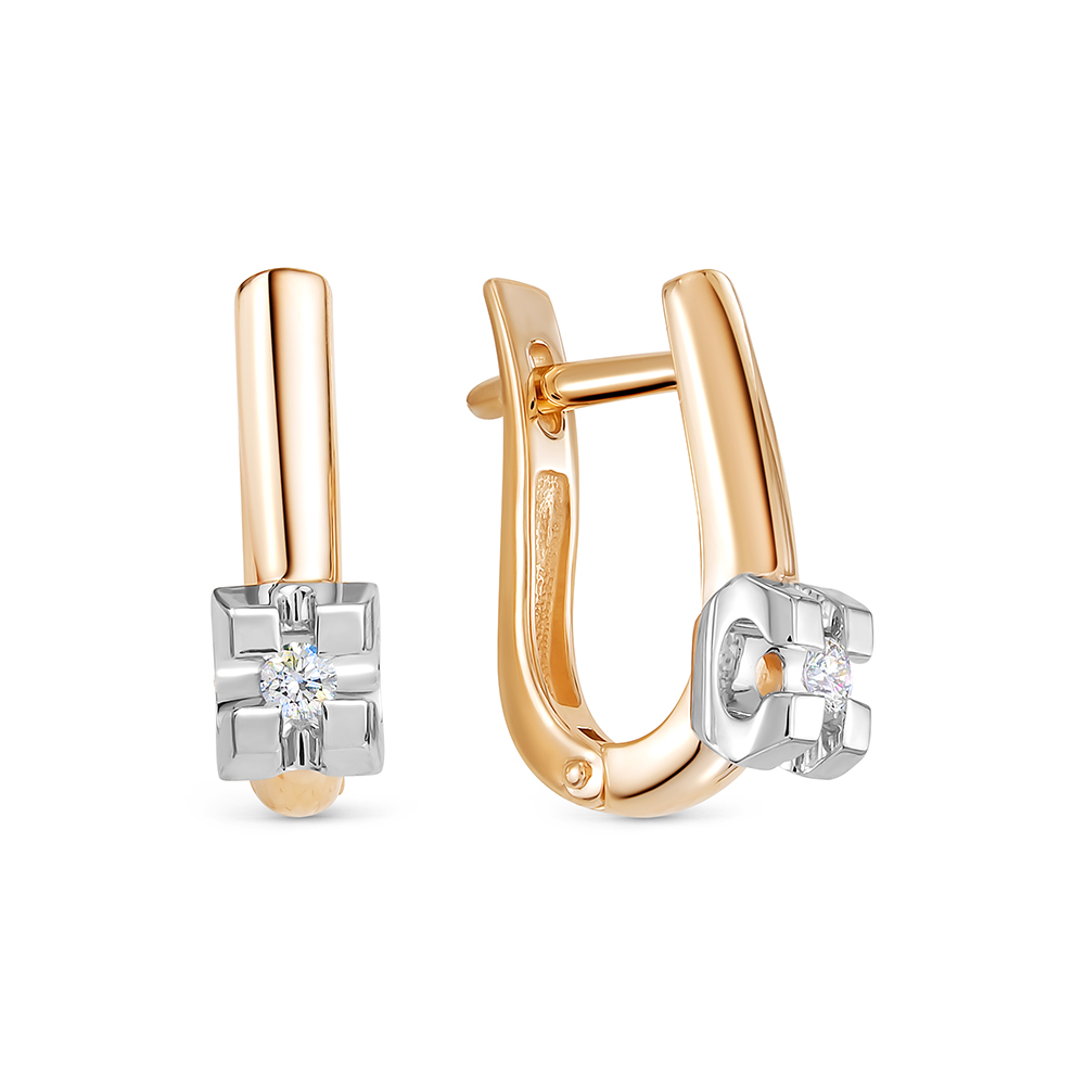Серьги из золота с бриллиантами 507-2100 Серьги (Au 585)