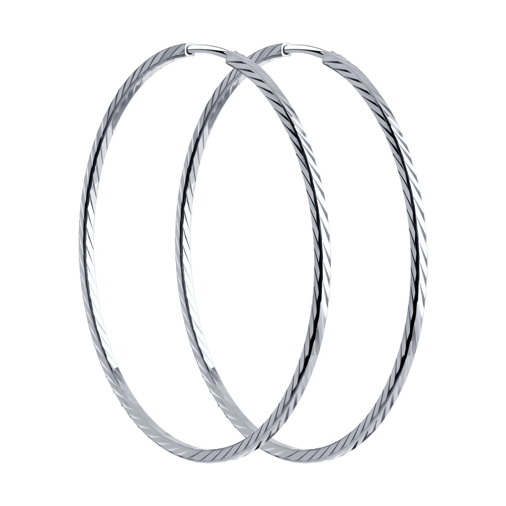 Серьги конго из серебра 94140023 Серьги (Ag 925)