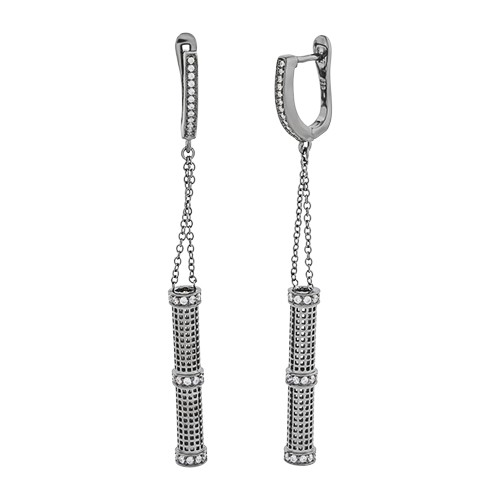 Серьги из серебра с кубическим цирконием SET80658EW-B Серьги (Ag 925)