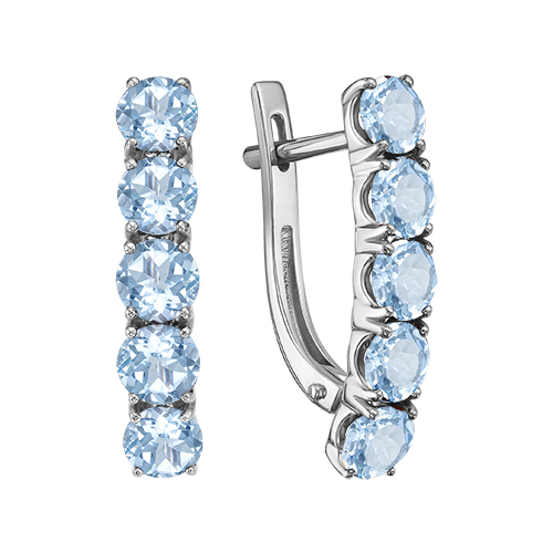 Серьги из белого золота с топазами С222-6776Т Серьги (Au 585)