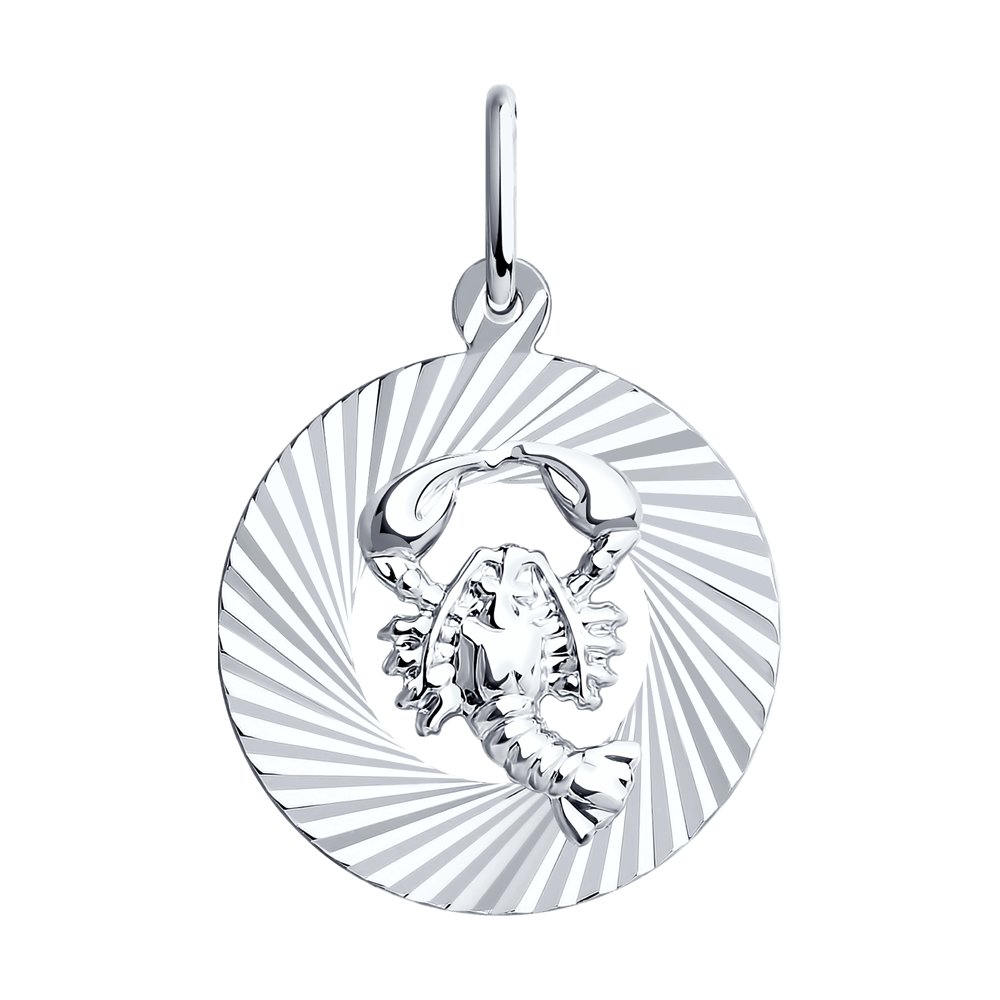 Подвеска из серебра знак зодиака Рак 94030885 Подвеска зодиак (Ag 925)