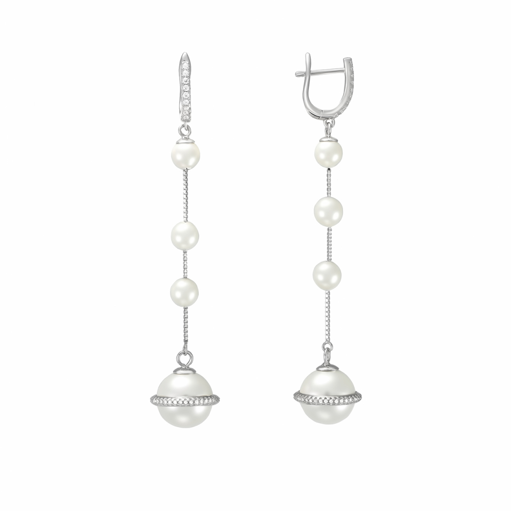  Серьги из серебра с жемчугом SE-D0367 Серьги (Ag 925)