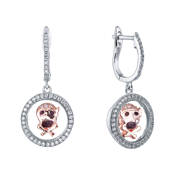 Серьги из серебра с кубическим цирконием 0370006031407 Серьги (Ag 925)