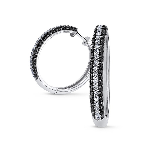 Серьги из серебра c фианитами 46783 Серьги (Ag 925)