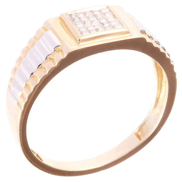 Печатка из желтого золота с бриллиантами 37600010392 Печатка (Au 585)