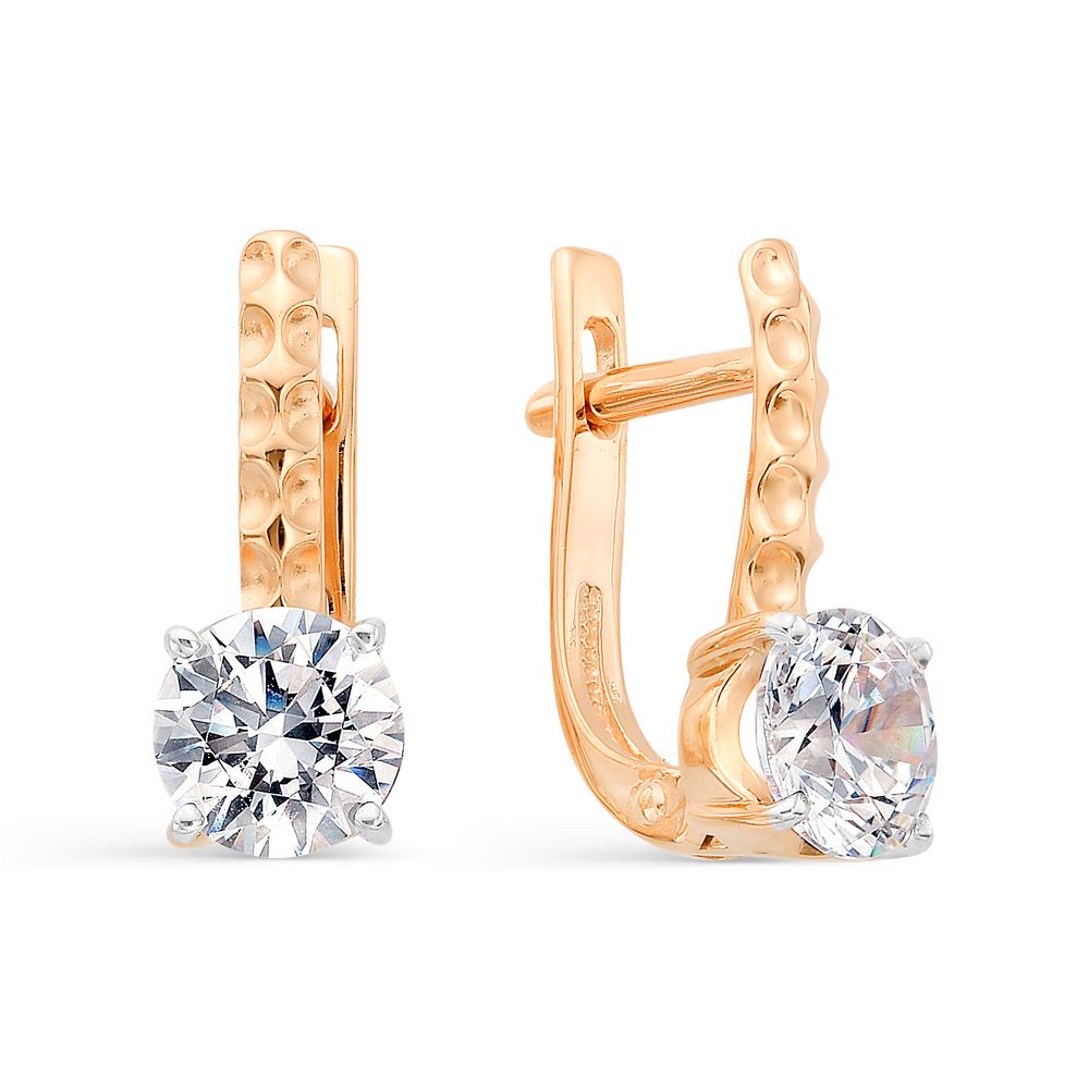 Серьги из золота с фианитами SWAROVSKI С132-3106Св Серьги (Au 585)