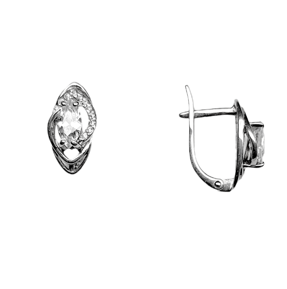 Серьги из серебра с горным хрусталем 00288-231 Серьги (Ag 925)