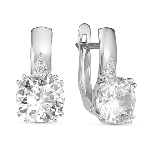 Серьги из серебра с фианитами  с126639 Серьги (Ag 925)