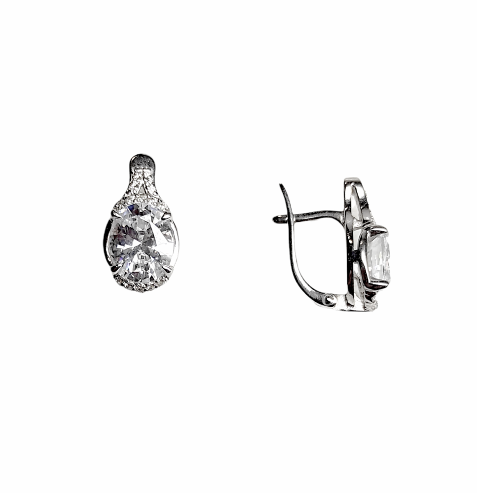 Серьги из серебра с горным хрусталем 00228-231 Серьги (Ag 925)