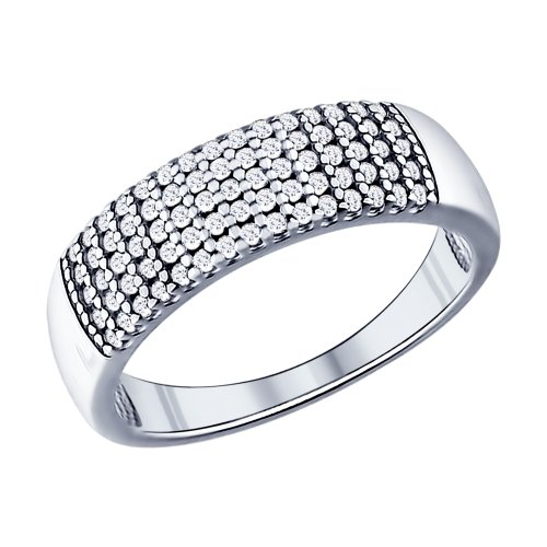 Кольцо из серебра с фианитами  94011537 Кольцо (Ag 925)