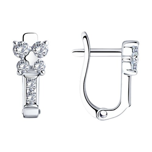 Серьги из серебра с фианитами  94026109 Серьги (Ag 925)