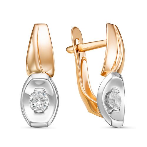 Серьги из золота с фианитами 127238 Серьги (Au 585)