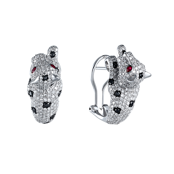 Серьги из белого золота c бриллиантами 08100773334 Серьги (Au 585)