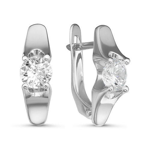 Серьги из серебра c фианитами с126643 Серьги (Ag 925)