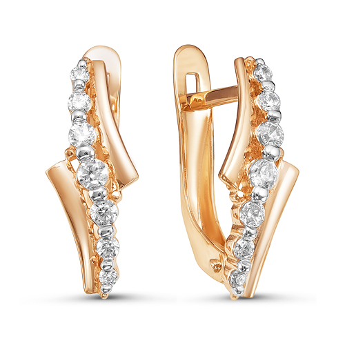 Серьги из золота с фианитами 124847 Серьги (Au 585)