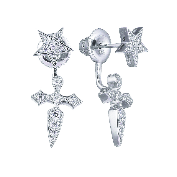 Серьги из серебра с кубическим цирконием 5570006179803 Серьги (Ag 925)