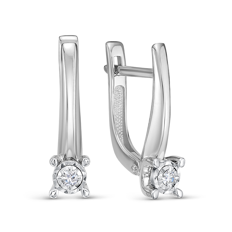 Серьги из белого золота с бриллиантами БР122299б Серьги (Au 585)