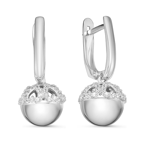 Серьги из серебра c фианитами с125924 Серьги (Ag 925)
