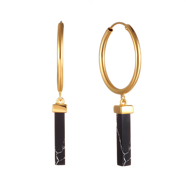 Серьги из серебра с говлитом 1480002005506 Серьги (Ag 925)